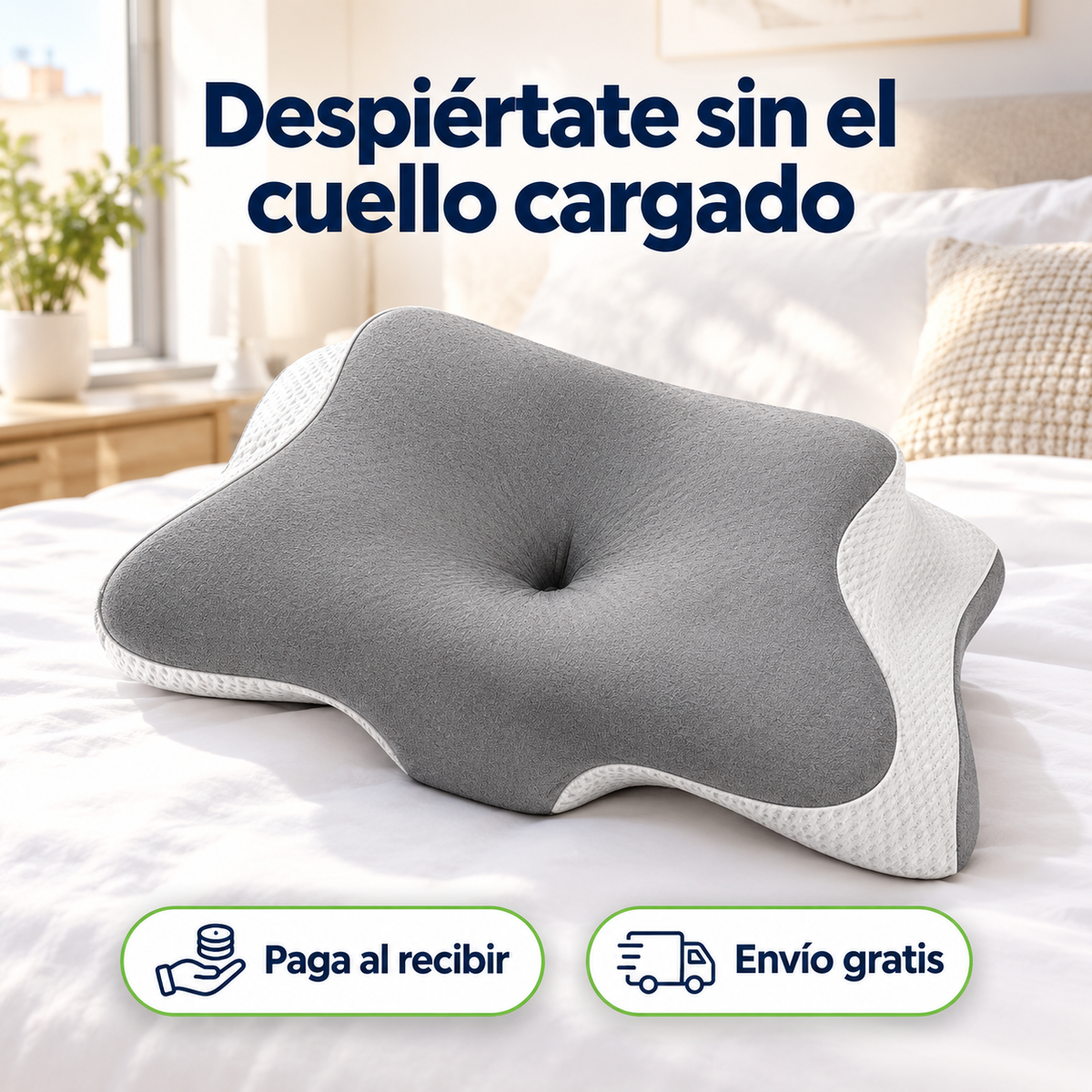 Almohada cervical de mariposa: despiértate sin el cuello cargado